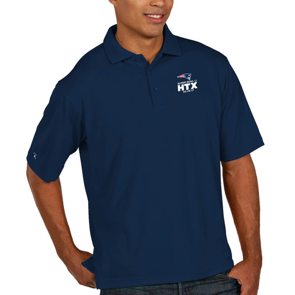 New England Patriots Antigua Super Bowl LI Bound Pique Xtra-Lite Polo - Navy